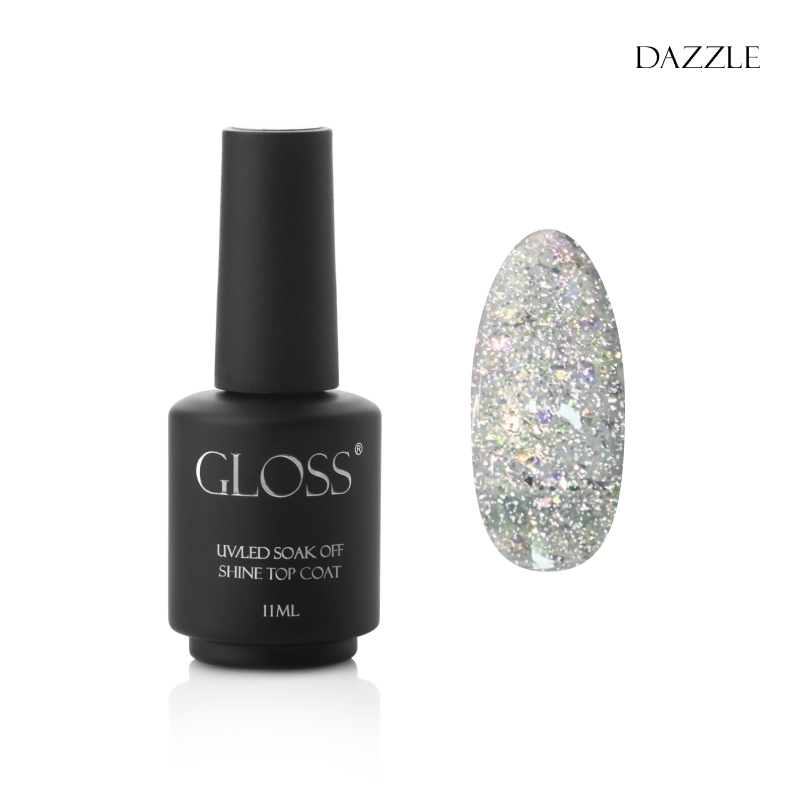 Топ для гель-лака GLOSS Shine top coat Dazzle, 11 мл